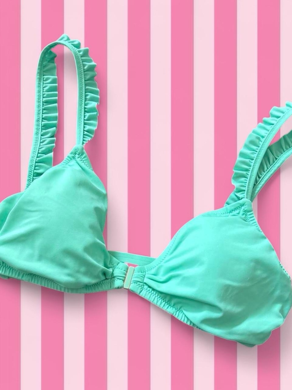 Dead stock VS Ruffled Strap Teal bikini top